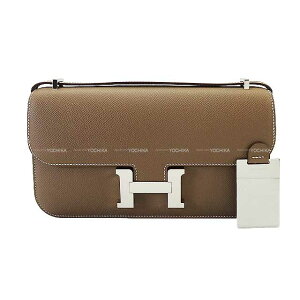HERMES GX RX^X G ~[ Gg[v (GgD[v) Gv\ Vo[ V_[obO W Vi(HERMES Constance Elan Miroir Etoupe Veau Epsom Silver HW Shoulder bag[BRAND NEW][Authent