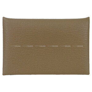 HERMES �G�����X �J�����B �G�g�[�v (�G�g�D�[�v) �V�F�[�u���~�]�� �V���o�[���� �J�[�h�P�[�X W���� �V�i(HERMES Calvi Etoupe Chevre Myzore Silver HW card holder[BRAND NEW][Authentic]) #yochika