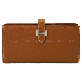 HERMES エルメス ベアンスフレ ゴールド エプソン シルバー金具 長財布 C刻印 新品同様【中古】([Pre-loved] HERMES Bearn Soufflet Gold Veau Epsom Silver HW long wallet[LIKE NEW][Authentic]) #yochika