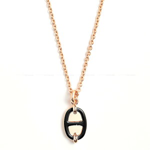 HERMES GX ~j }C PM  (ubN) [YS[hv[ebh/bJ[ [YS[h lbNX Vi(HERMES Mini Maillon PM Noir (Black) Rosegold plated/Lacquer Rose Gold HW necklace[BRAND NE