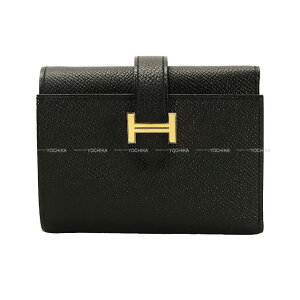 HERMES GX xARrl F\  (ubN)/[WAbV Gv\ S[h O܂z K Vi(HERMES Bearn Combine Verso Noir (Black)/Rouge H Veau Epsom Gold HW Tri-fold wallet[BRAND NE
