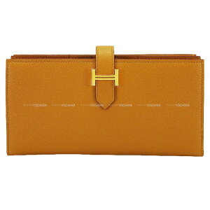 HERMES GX xAXt ZT~ (ZU) H[}_ S[h z W Vi(HERMES Bearn Soufflet Sesami Veau Madame Gold HW long wallet[BRAND NEW][Authentic]) #yochika