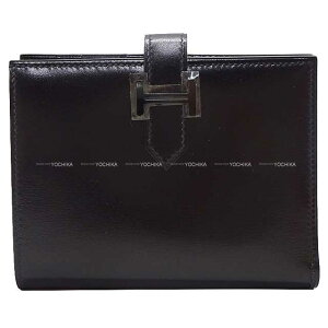 HERMES GX xARpNg mN[ \[ubN  (ubN) {bNXJ[t ubN ܂z W Vi(HERMES Bearn Compact Monochrome SO BLACK Noir (Black) Box Calf Black HW Bi-fold