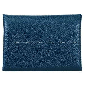 HERMES �G�����X �J�����B �f���I ���F���\ �u���[�h�v�����X/���F�[���t�B�Y �G�v�\�� �V���o�[���� �J�[�h�P�[�X W���� �V�i(HERMES Calvi Duo Bleu de Prusse/Vert Fizz Veau Epsom Silver HW card holder[BRAND NEW][A