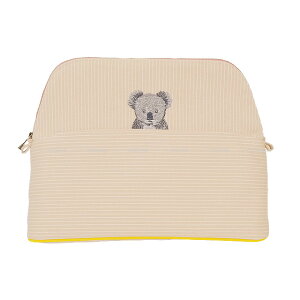 HERMES GX {[h|[`31 GM xr[C pXpX RA u[G XgCvRbg Vo[ |[` Vi(HERMES Bolide Pouch 31 GM Baby Line passe passe Koala BLEUET Stripe Cotton Silver HW Pouch