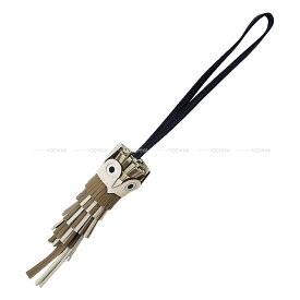 HERMES エルメス シュエット フクロウ ベージュマルファ/クレ/黒 (ブラック)//ナタ/白 アニョーミロ(ラム)/エプソン バッグチャーム K刻印 新品(HERMES Chouette Owl Beige Marfa/Craie/Noir (Black)//Nata/White Agneau Milo/Veau Epsom bag charm[BRAND NEW][Authentic])