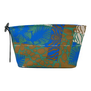 HERMES GX VL[|[`27 Ch u[[[W/F[FeBS/u[hvX VN100 Vo[ σ|[` K Vi(HERMES Silky Pouch 27 Wild Bleu Zellige/Vert Vertigo