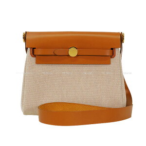 HERMES GX G[obO Wbv 20 ~j tH[/i` ojAtH[u/@bVn^[ S[h V_[obO K Vi(HERMES Herbag Zip 20 Mini Fauve/Naturel Barenia Faubo