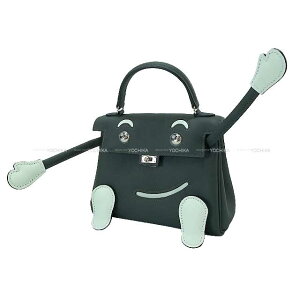 HERMES �G�����X �P���[�h�[�� ���F�[���t�H���Z/���F�[���y�p�[�~���g �X�C�t�g �V���o�[���� �n���h�o�b�O K���� �V�i(HERMES Kelly Doll quelle idole Vert Fonce/Vert Peppermint Veau Swift Silver HW Handbag[BRAND NE