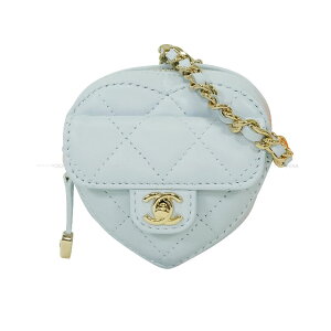 2025�N�H�~ CHANEL �V���l�� �}�g���b�Z �R�R�}�[�N �~�j�n�[�g ���C�g�u���[ �����X�L�� �V�����p���S�[���h���� AP4838 �o�b�O�`���[�� �V�i(2025AW CHANEL Matelasse Coco mark Mini Heart Light Blue Lambskin Cham