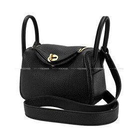 HERMES エルメス リンディ ミニ 20 黒 (ブラック) トリヨンクレマンス ゴールド金具 ショルダーバッグ Z刻印 新品未使用(HERMES Lindy mini 20 Noir (Black) Taurillon Clemence Gold HW Shoulder bag[EXCELLENT][Authentic])