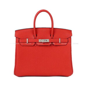 HERMES �G�����X �o�[�L��25 ���[�W���h�N�[ �g�S �V���o�[���� �n���h�o�b�O K���� �V�i(HERMES Birkin25 Rouge de coeur Veau Togo Silver HW Handbag[BRAND NEW][Authentic])