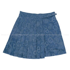 2025年春夏 HERMES エルメス プリーツ キュロット キャンディ リブリス ブルーデニム コットン/ヘンプ #38 H5H0462DH3R38 スカート 新品(2025SS HERMES Pleats Culottes Candy Libris Cotton H5H0462DH3R38 skirt[BRAND NEW][Authentic])