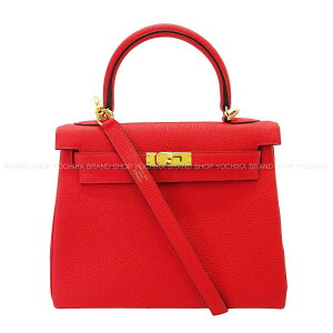 HERMES �G�����X �P���[25 ���D�� ���[�W���h�D�N�[ �g�S �S�[���h���� �V�����_�[�o�b�O K���� �V�i(HERMES Kelly25 Retourne Rouge de Coeur Veau Togo Gold HW Shoulder bag[BRAND NEW][Authentic])