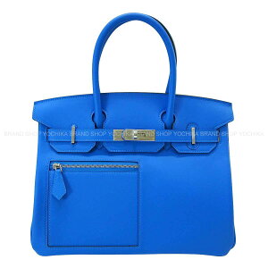 HERMES �G�����X �o�[�L��30 �J���[�}�e�B�b�N �j���[�u���[�C�h�� �X�C�t�g �V���o�[���� �n���h�o�b�O K���� �V�i(HERMES Birkin30 Colormatic New Bleu Hydra Veau Swift Silver HW Handbag[BRAND NEW][Authentic])