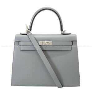 HERMES �G�����X �P���[25 �O�D�� �O���p���^�� ���H�[�}�_�� �V���o�[���� �V�����_�[�o�b�O K���� �V�i(HERMES Kelly25 Sellier Gris Pantin Veau Madame Silver HW Shoulder bag[BRAND NEW][Authentic])