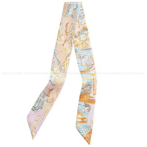 HERMES �G�����X �c�C���[ �V�e�B�[ �I�u ���C�g �I�����W/�؃g���[��/�����[���[�Y �V���N100�� �X�J�[�t �V�i(HERMES Twilly City of Light Orange/Petrole/Vieux Rose Silk100% scarf[BRAND NEW][Authentic])