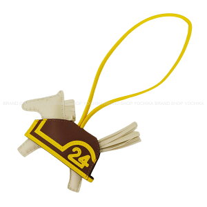 HERMES �G�����X ���f�I ���x�I 24 PM �N��/�e�[��/�W���[�k�i�v�� (�W���[�k�i�|��) �A�j���[�~��(����) �o�b�O�`���[�� K���� �V�i(HERMES Rodeo Robeo Plush PM Craie/Terre/Jaune de Naples Agneau Milo bag charm[BRAND