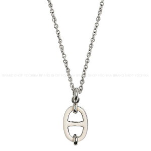 HERMES �G�����X �~�j �}�C���� PM �y���_���g �N���[�� �V���o�[�v���[�e�b�h/���b�J�[ �l�b�N���X �V�i(HERMES Mini Maillon PM Pendant Cream Silver Plated/lacquer necklace[BRAND NEW][Authentic])