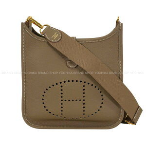 HERMES �G�����X �G������(�G�u����) 23 �G�g�[�v (�G�g�D�[�v) �g������ �S�[���h���� �V�����_�[�o�b�O G���� �V�i(HERMES Evelyne 23 Etoupe Taurillon Leather Gold HW Shoulder bag[BRAND NEW][Authentic])