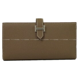 HERMES エルメス ベアンスフレ エトープ (エトゥープ) エプソン シルバー金具 長財布 B刻印 新品(HERMES Bearn Soufflet Etoupe Veau Epsom Silver HW long wallet[BRAND NEW][Authentic])【あす楽対応】#よちか