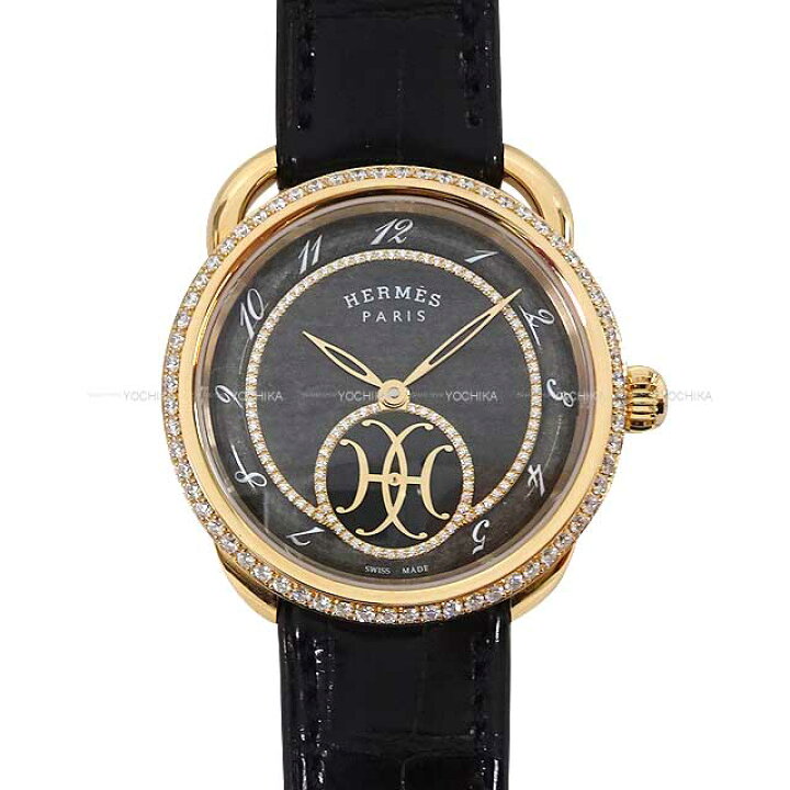 楽天市場】HERMES エルメス アルソー ダブルH 34mm ベゼルダイヤ AR6 