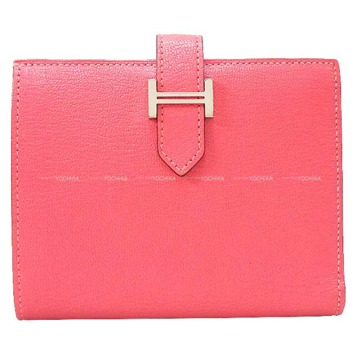 楽天市場】HERMES エルメス ベアンコンパクト ローズアザレ シェーブル 