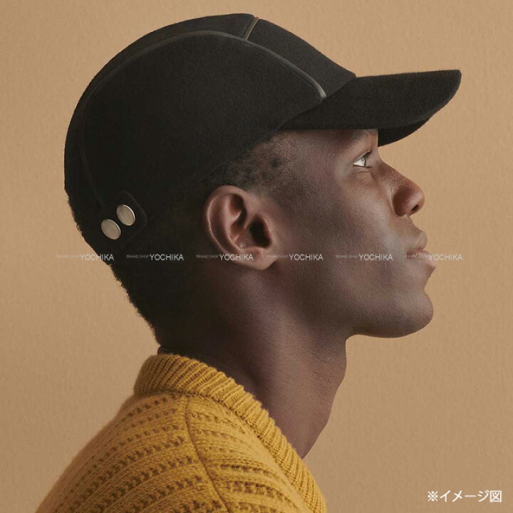 楽天市場】HERMES エルメス 帽子 ネバダ ライン #58 黒 (ブラック  