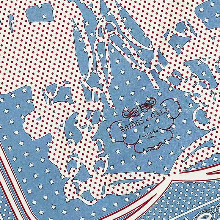 楽天市場】HERMES エルメス カレ55 ブリッドドゥガラ バンダナ ブルー 
