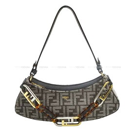 FENDI フェンディ オーロック スウィング グレー FFロゴジャガード シルバー金具/ゴールド金具 8BS068 AL9Q ショルダーバッグ 新品未使用(FENDI O'Lock Swing Grey FF Logo Jacquard Silver Gold HW 8BS068 AL9Q Shoulder bag[EXCELLENT][Authentic])【あす楽対応】#よちか