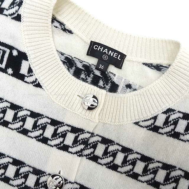 楽天市場】CHANEL シャネル ココマーク バイカラーボタン ボーダー 