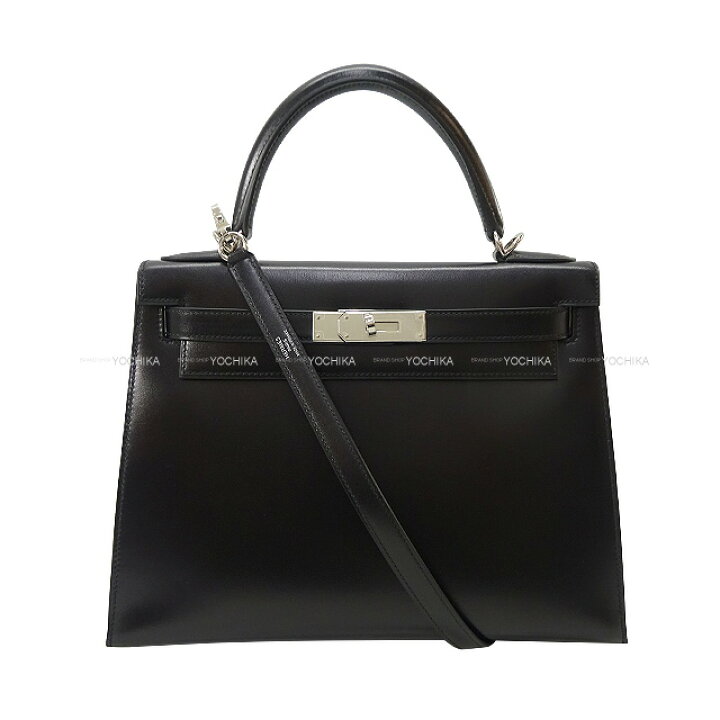 楽天市場】HERMES エルメス ケリー28 外縫い 黒 (ブラック) ボックス 