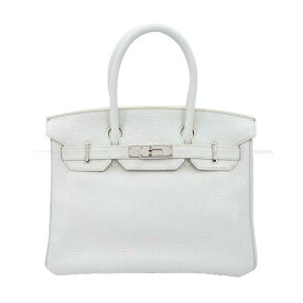 HERMES エルメス バーキン30 白 (ホワイト) トリヨンクレマンス シルバー金具 ハンドバッグ R刻印 新品同様【中古】([Pre-loved] HERMES Birkin30 Blanc (White) Taurillon Clemence Silver HW Handbag[LIKE NEW][Authentic])【あす楽対応】#よちか