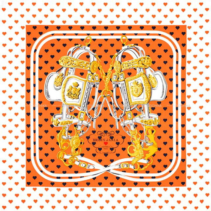 楽天市場】HERMES エルメス カレ90 ブリッド ドゥ ガラ ラブ ハート柄 