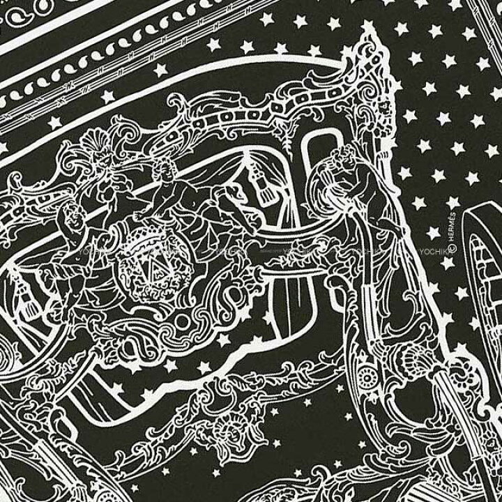 楽天市場】HERMES エルメス カレ55 大使の偉大な運送 黒 (ブラック)/白 