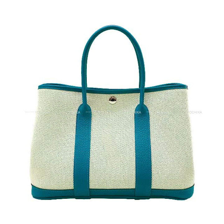 楽天市場】HERMES エルメス ガーデンパーティ 30 TPM エクリュ/ブルー 