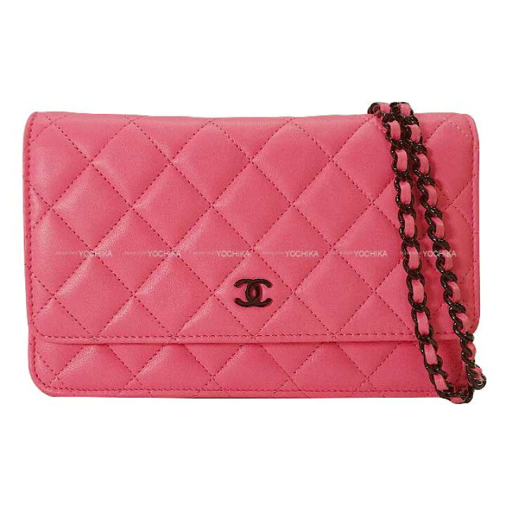 楽天市場】CHANEL シャネル マトラッセ ココマーク コーラルピンク/黒 