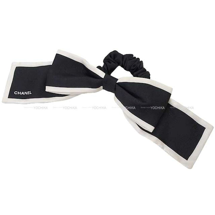 楽天市場】CHANEL シャネル シュシュ リボン カメリア 白/黒 シルク  