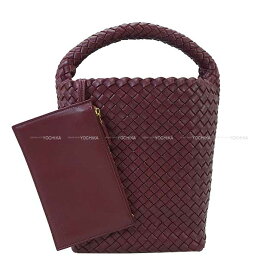 BOTTEGAVENETA ボッテガヴェネタ カバ イントレチャート バケット スモール バローロ ラムスキン ゴールド金具 753172 トートバッグ 新品未使用(BOTTEGAVENETA Cabat Intrecciato Small Bucket Small Barolo Lambskin tote bag)