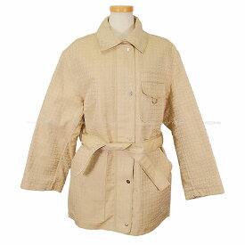 HERMES エルメス Hモザイク ベルト付 サファリ ジャケット コート ベージュペール カシミヤ/ポリエステル #36 新品(HERMES H Mosaic Belted Safari Jacket Coat beige pale[BRAND NEW][Authentic])