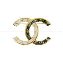 CHANEL シャネル バイカラー ココマーク ロゴ 黒 (ブラック)/白 (ホワイト) ゴールド金具 ABC990 ブローチ 新品未使用…