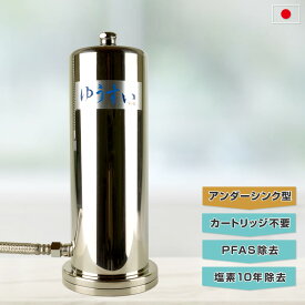 【PFAS除去】【浄水器】【塩素除去 浄水器】自然浄水ゆうすい浄水器＜アンダーシンク型＞塩素10年除去水道と同じ水量、イワナも生きられる自然浄水