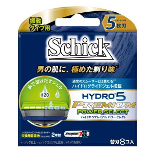 【10/24 20:00~10/27 09:59 ポイント5倍】●シック Schick 5枚刃 ハイドロ5 プレミアム 替刃 8コ入 アルカリAAA単4乾電池2本付 男性カミソリ
