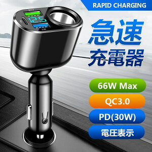 VK[\Pbg USB  ԍڏ[d QC3.0 J[`[W[ dvt gbN 12V 24V ԗp } 3|[g }[d