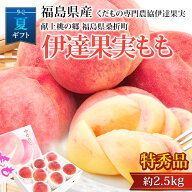 【マラソン期間限定P2倍】桃 献上桃の郷 福島県桑折町 伊達果実もも 特秀品 約2.5kg 7〜9玉 福島県産 産…