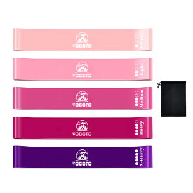 ★期間限定SALE50％OFF YOGOTO トレーニングチューブ 5本セット ゴムバンド 筋トレ 美尻 リハビリ用 フィットネス ストレッチ 自宅トレーニングに最適 天然ラテックス製