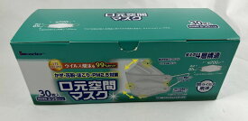 【送料込・まとめ買い×4個セット】日進医療器 リーダー 口元空間マスク 男女兼用 ふつうサイズ 30枚入 3段立体構造で口元空間キープ 大人用マスク (4955574723083 )