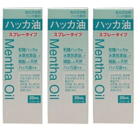 【×3本セット送料込】大洋製薬　ハッカ油 スプレー 20ml　風邪の予防　鼻づまり　夏 マスク 虫除け アウトドア 公園 キャンプ 食品添加物 ハッカ香料 (4975175021760 )