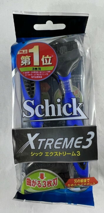 楽天市場 6本入 2袋 宅急便送料込 シック Schick エクストリーム3 デイスポ 曲がる３枚刃で 肌にやさしい深剃り カミソリ 男性用カミソリ 髭剃り メンズ剃刀 刃の前後に潤滑剤を用いることで なめらかな刃滑りをサポート ケンコウlife