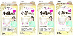 【20枚入×4箱セット送料込】白元アース be-style ビースタイル プリーツタイプ ふつうサイズ プレミアムホワイト  小顔に魅せる女性用のマスク プリーツマスク マスク (4902407582324 )